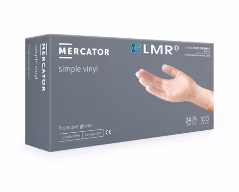 Gant vinyle non poudré, transparent, taille S x 100