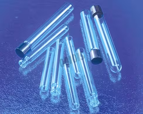 Tube 15 ml 16 x 100 mm en verre borosilicaté Pyrex jetable col droit fond rond en vrac x 1000