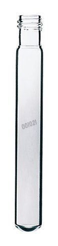 Tube 115 ml 16 x 100 mm en verre borosilicaté Pyrex jetable fond rond avec pas vis pr bouchon sans zone marquage x 1000