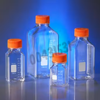 Bouteille de stockage en PET 250 ml carrée Col Ø 45 mm stérile x 24