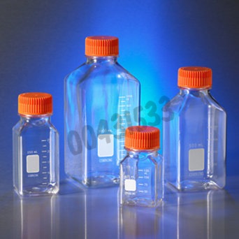 Bouteille de stockage en PET 1 l carrée Col Ø 45 mm stérile x 24