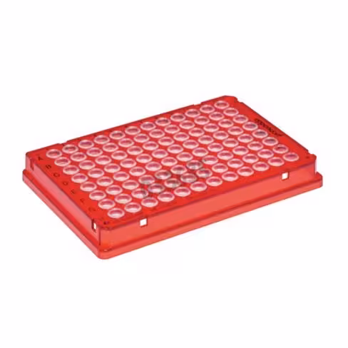 Plaque PCR twin tec 96 jupée cadre couleur puits incolores - Rouge x 25