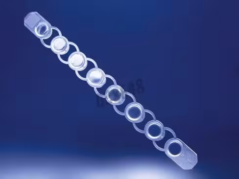 Barrette qPCR UE 8 capuchons semi dome ambré forme haute x 120