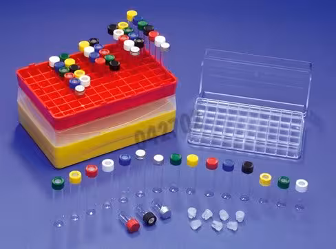 Flacon ambré 2 ml avec bouchon jaune x 1000