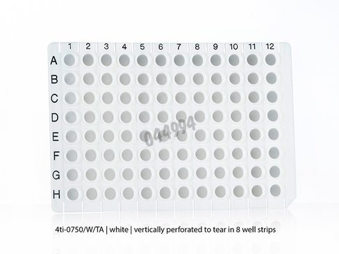Plaque PCR pré-decoupée 96 puits tear à way blanche 4ti-0750/w/ta x 50