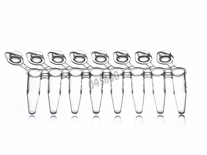 Barrette 8 tubes PCR 0,2 ml avec cap attaches plats optiques 4ti-0792 x 120