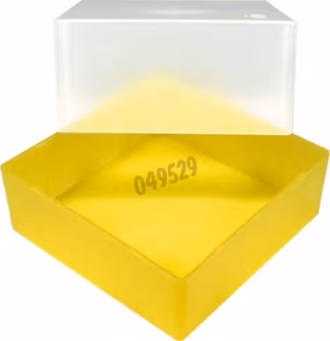 Boîte de congélation jaune avec drain hauteur 45 mm