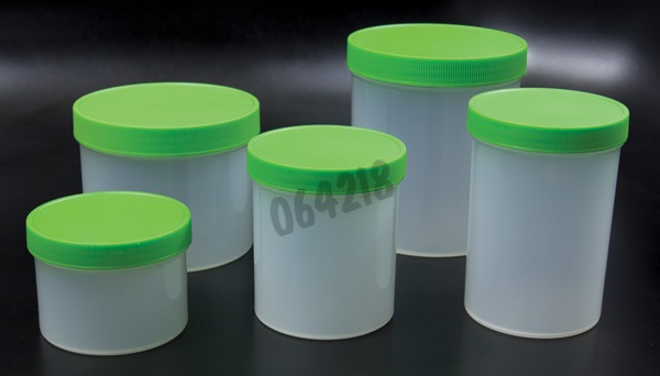 Pot 250 ml 90 x 65 mm PP avec capuchon vissant vert x 36