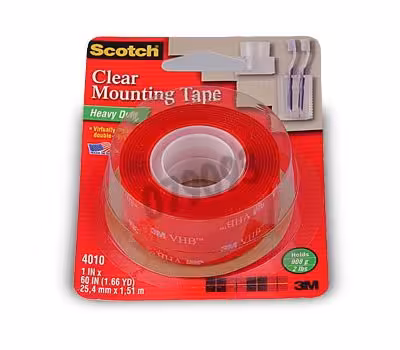 Adhésif double face rouleau largeur 25,4 mm longueur 1,5 m
