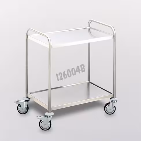 Desserte inox roulante 2 niveaux 800 x 580 x 960 mm