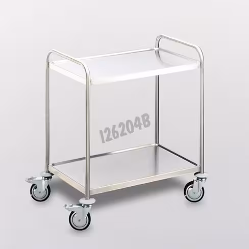 Desserte inox roulante 2 niveaux 1000 x 670 x 960 mm