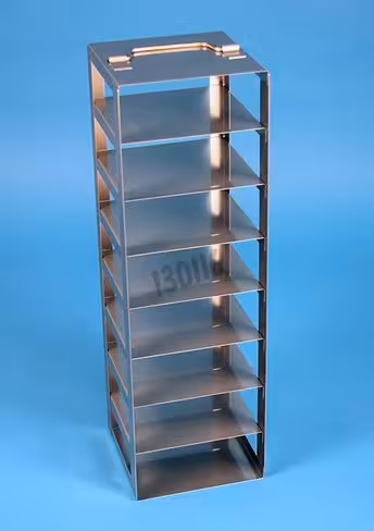 Etagère verticale lxpxh 138 x 138 x 446 mm 8 etages pr boîte dim ext 133 x 133 x 53 mm