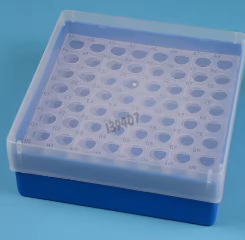 Cryoboîte pour 64 tubes de 11 mm bleu h 52 mm