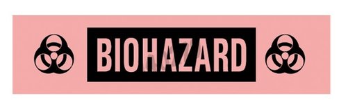 Ruban rouge biohazard en rouleau longueur 12,7 m