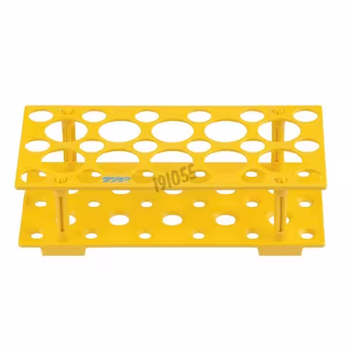 Portoir jaune pour 10 tubes 50 ml ou 18 tubes 15 ml