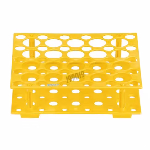 Portoir jaune pour 30 tubes 15 ml et 20 tubes 50 ml