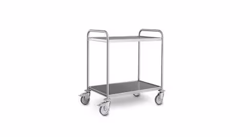 Chariot de service inox - 2 plateaux 80 x 50 cm
