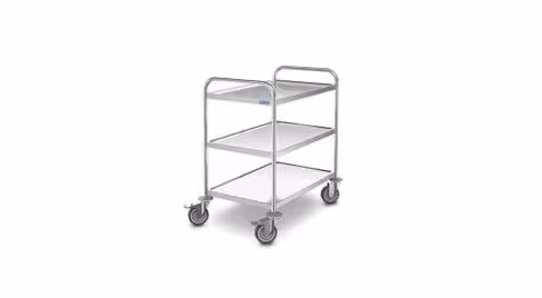 Chariot de service inox - 3 plateaux 80 x 50 cm