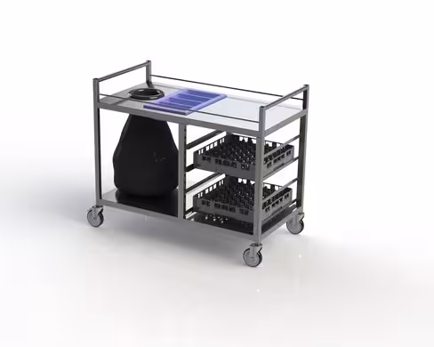 Chariot à desservir pour casiers à verres