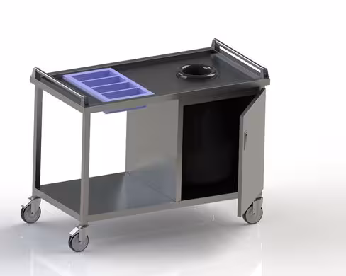 Chariot à desservir avec placard fermé