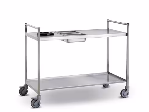 Chariot de débarrassage inox All in One avec trou vide-déchets