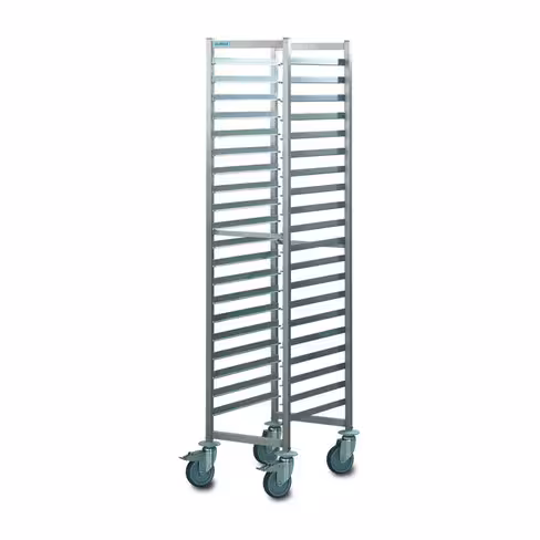 Chariot à glissières inox - 20 niveaux GN 1/1