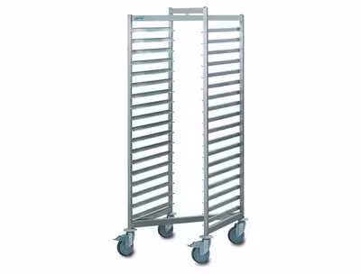 Chariot à glissières inox encastrable à vide - 20 niveaux 60 x 40 cm