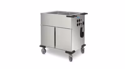 Chariot bain-marie sur étuve - 2 bacs et 2 étuves