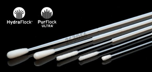 Ecouvillon ultrafin purflock tige PS avec cran 100 mm x 100