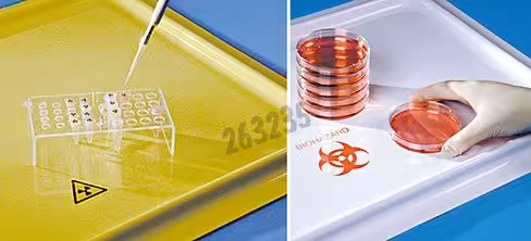 Plateau de protection PVC jaune radiations 570 x 540 mm