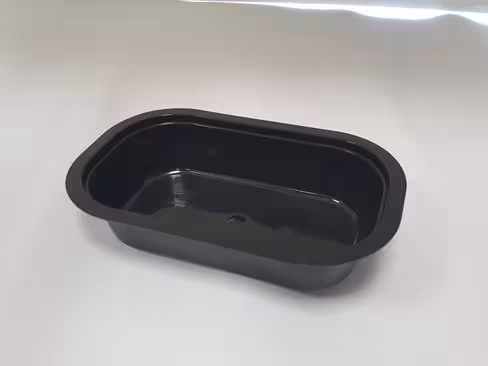 Barquette thermoscellable oblongue - prépa. chaude et froide - l. 159 x l. 100 x h. 25 mm - noir - lot de 1600