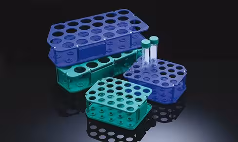 Portoir pour tube conique 15ml 25 places bleu