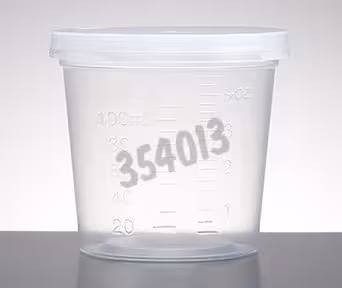 Pot avec couvercle PE stérile 110 ml Falcon x 100