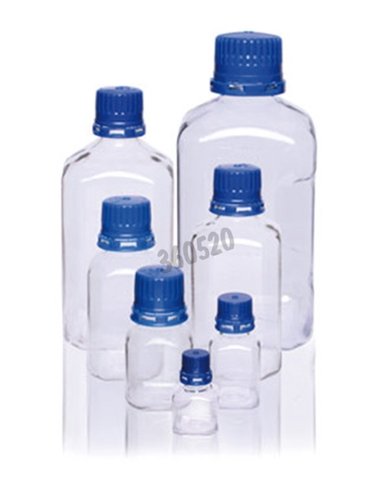 Bouteille carrée stérile PETG bouchon inviolable 2000 ml x 6