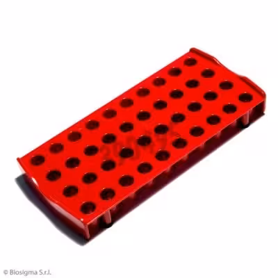 Portoir de travail pour 40 cryotubes PC rouge