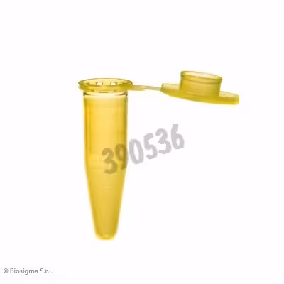 Microtube 1,5 ml avec capuchon PP jaune x 1000