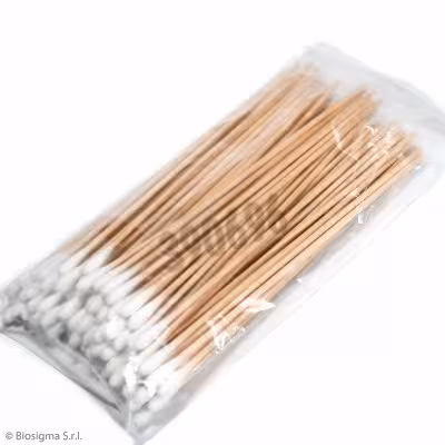 Ecouvillon bois 150 mm Embout Coton x 10000