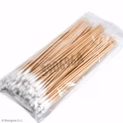 Ecouvillon bois 150 mm embout coton 20 x 100