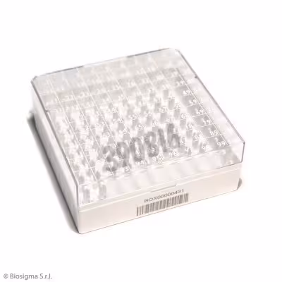 Boîte Cryogen Box 1D PC 132 x 132 mm Pour 100 Cryotubes 1,2 Et 2 ml Blanc