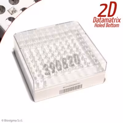 Boîte Cryogen Box 2D PC 132 x 132 x 52 mm Pour 100 Cryotubes 2 ml Blanc