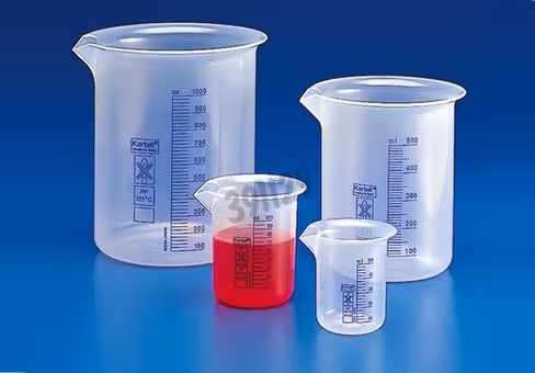 Bécher PP gradué moule 100 ml Ø 51 mm hauteur 72 mm x 12