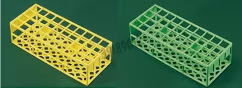 Portoir PS usage unique blanc pour 90 tubes Ø 13 mm