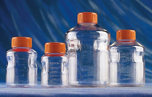 Bouteille de stockage 250 ml PS easy grip col Ø 45 mm stérile x 24