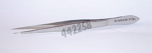 Forceps acier inoxydable bouts pointus machoire lisse PTFE coaté longueur 115 mm