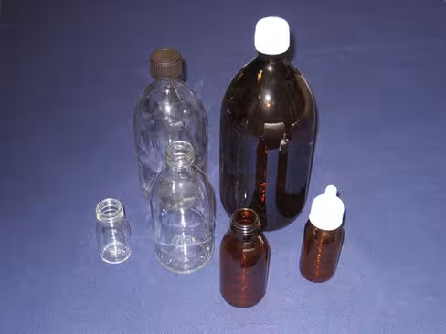 Flacon verre ambre pp28 100 ml x 86