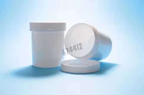 Pot en PP blanc 1000 ml bouchon PE blanc inviolable x 2