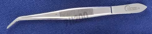 Pince brucelle coudée 13 cm