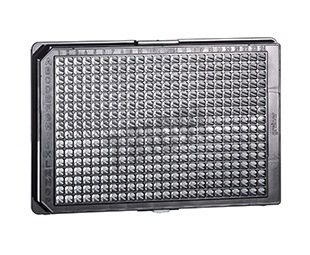 Plaque culture 384 noire microclair avec couvercle x 32