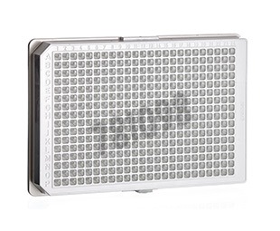 Plaque culture 384 puits blanche fond transparent avec couvercle x 32