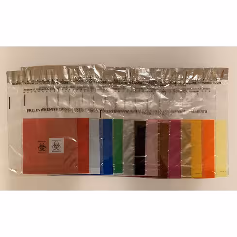 Sachet NOVALAB double poche 185 x 265 mm TRANSPARENT APLAT ORANGE - LIASSE 1000
